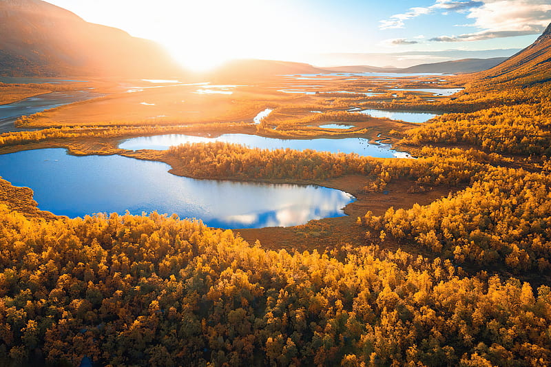 Sunrise In Swedish Lapland , sunrise, autumn, nature, HD wallpaper