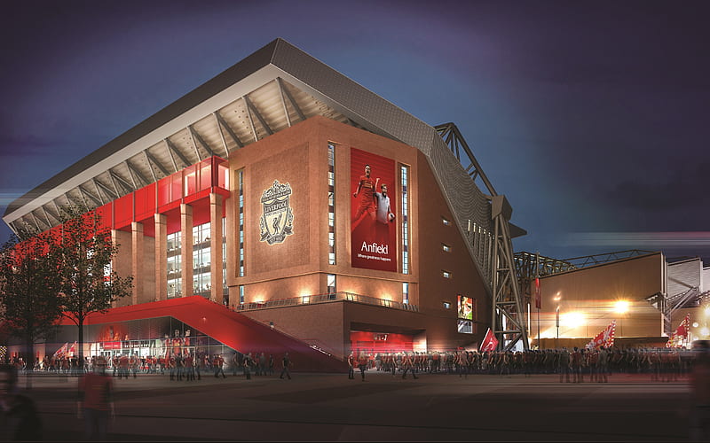 Liverpool FC, Anfield Road, football stadium, sports arena, England, UK, HD wallpaper