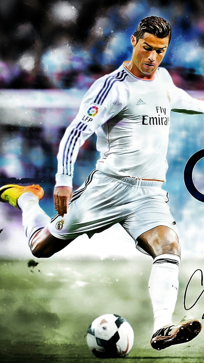 Cristiano Ronaldo, ball, real madrid, HD phone wallpaper