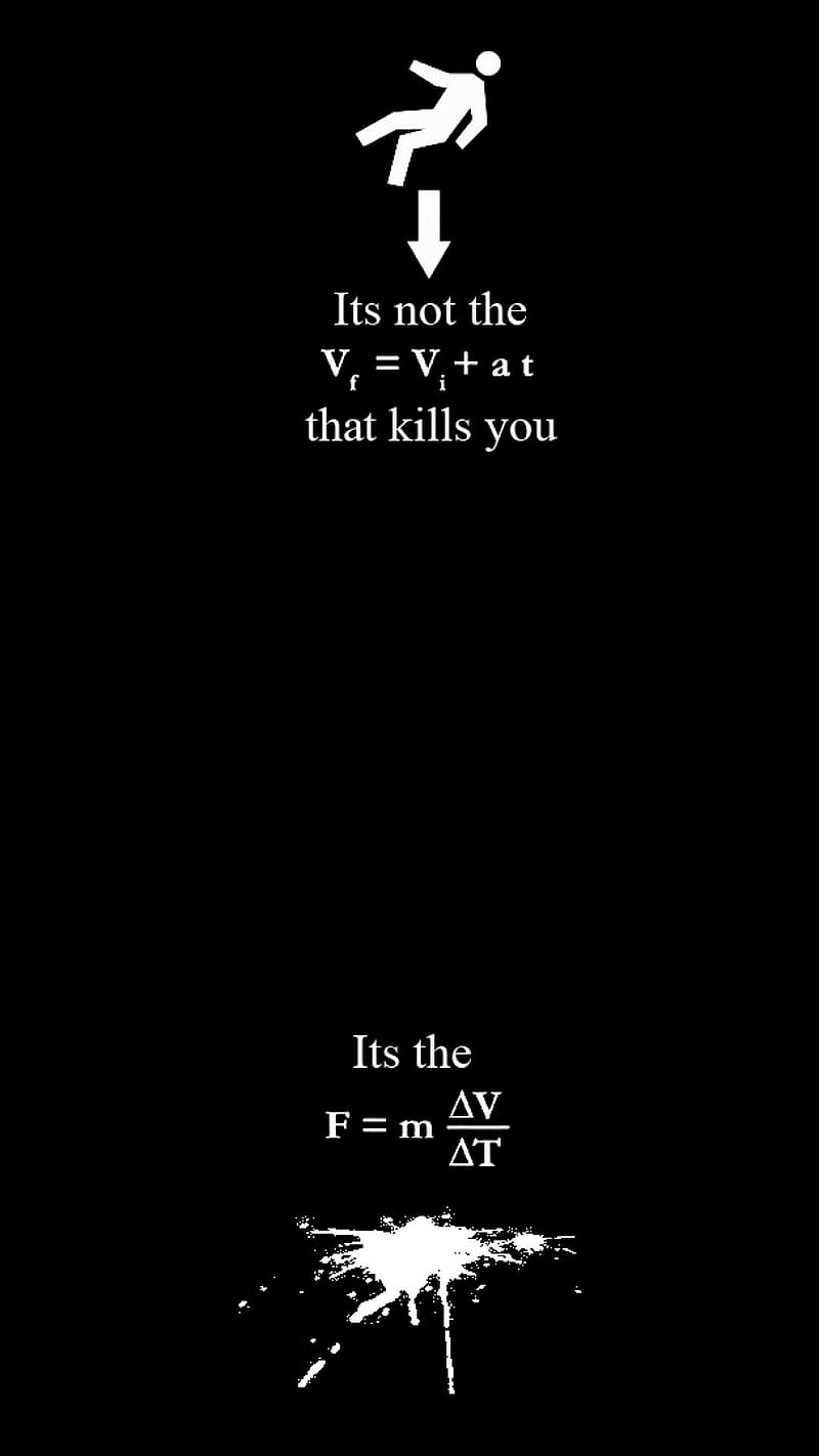 Physics joke, black, fall, funny, humor, kill, quotes, HD phone wallpaper |  Peakpx