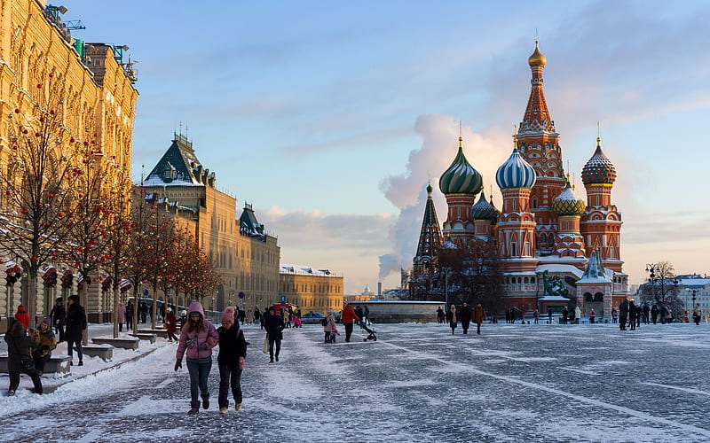 Cathedral in Moscow, church, Russia, square, cathedral, Red Square, Moscow, HD wallpaper