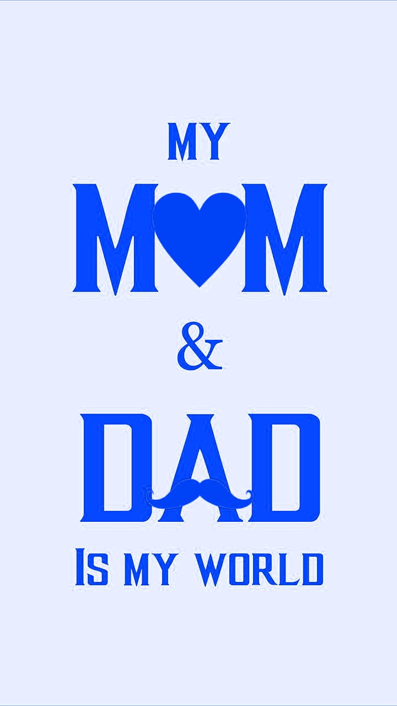 Mom Dad, white and blue, cool, HD phone wallpaper