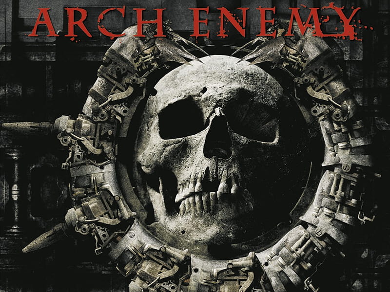 Arch Enemy, enemy, metal, death, logo, arch, band, skull, HD wallpaper