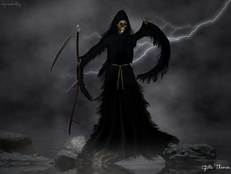 Baby reaper, skeleton, death, abstract, fantasy, 3d, reaper, dark, grim,  skull, HD wallpaper