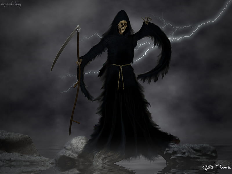 Dark horror gothic fantasy grim reaper death angel art scythe weapon  wallpaper, 1920x1200, 30511