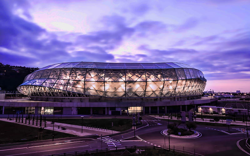 Allianz Riviera sunset, Stade de Nice, french stadiums, OGC Nice Stadium, Nice, France, Nice FC, Nice Arena, HD wallpaper