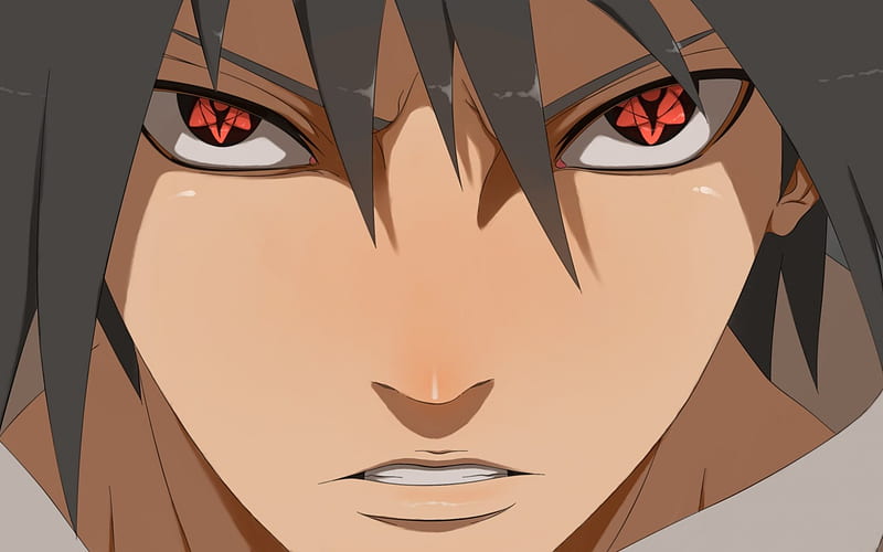 Sasuke Uchiha, red eyes, Mangekyo Sharingan Eterno, manga, Naruto, HD wallpaper
