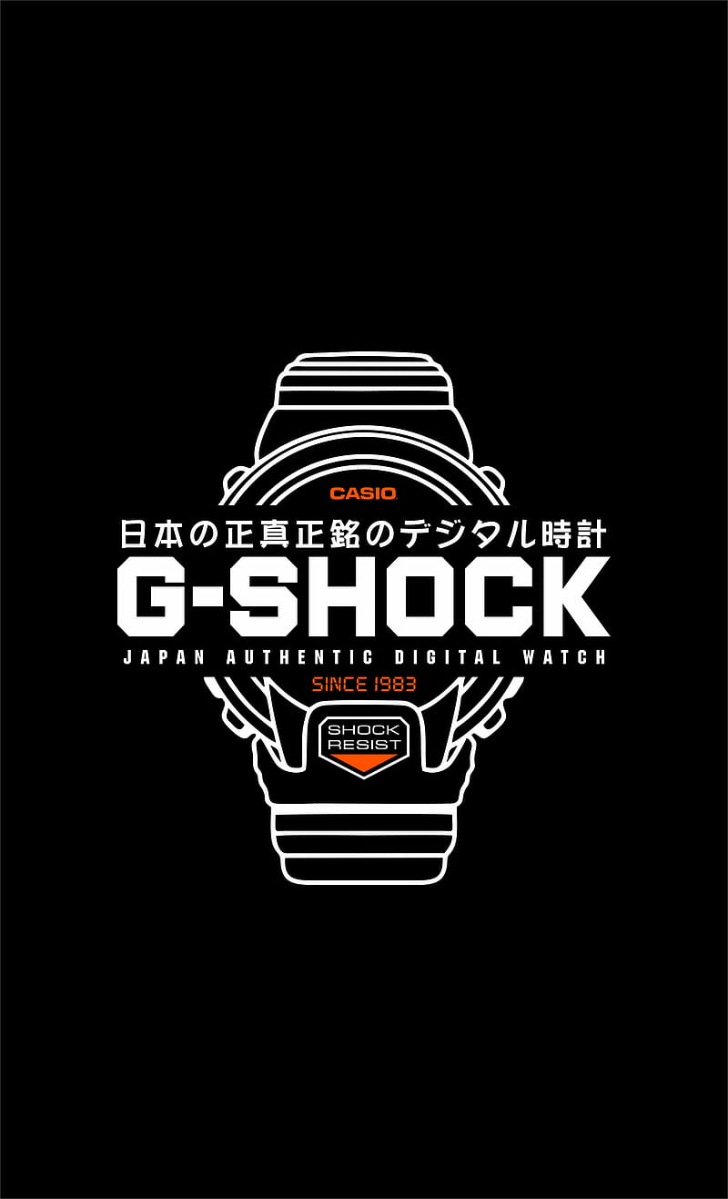 G-SHOCK JAPAN 2, authentic, black, logo, original, shock, tough, watch, HD phone wallpaper