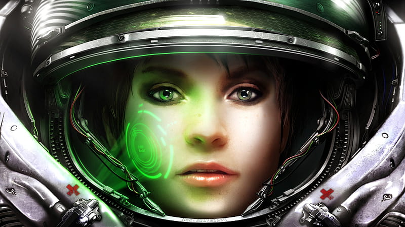 Space marine, female, marine, space game, video games, HD wallpaper