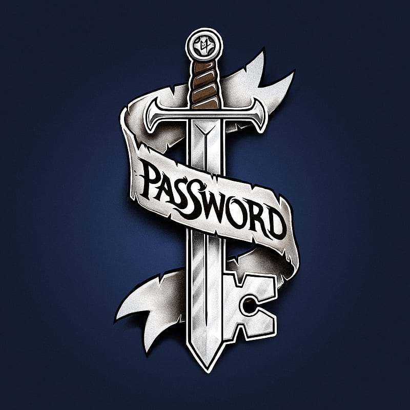 PasSword, account, blue, castle, chevalier, code, defend, epee, fun, geek, geeky, guardian, key, king, kingdom, knight, medieval, nerd, nerdy, protect, pun, queen, safe, safety, secret, security, shield, sword, tattoo, technology, typo, typography, video game, watcher, weapon, word, HD phone wallpaper