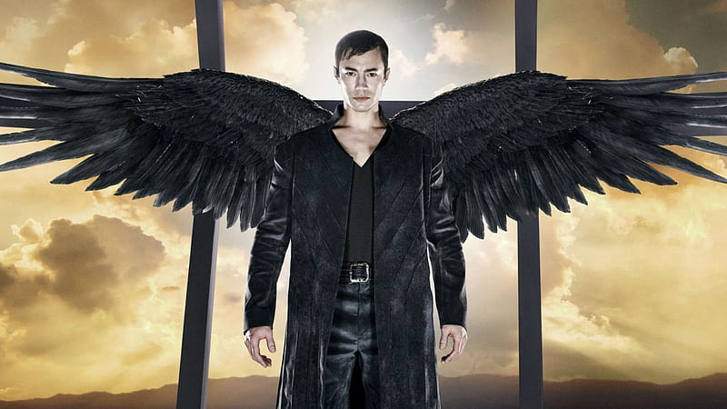 Dominion (TV Series 2014– ), wings, Michael, angel, black, man, dominion, fantasy, Tom Wisdom, tv series, actor, HD wallpaper