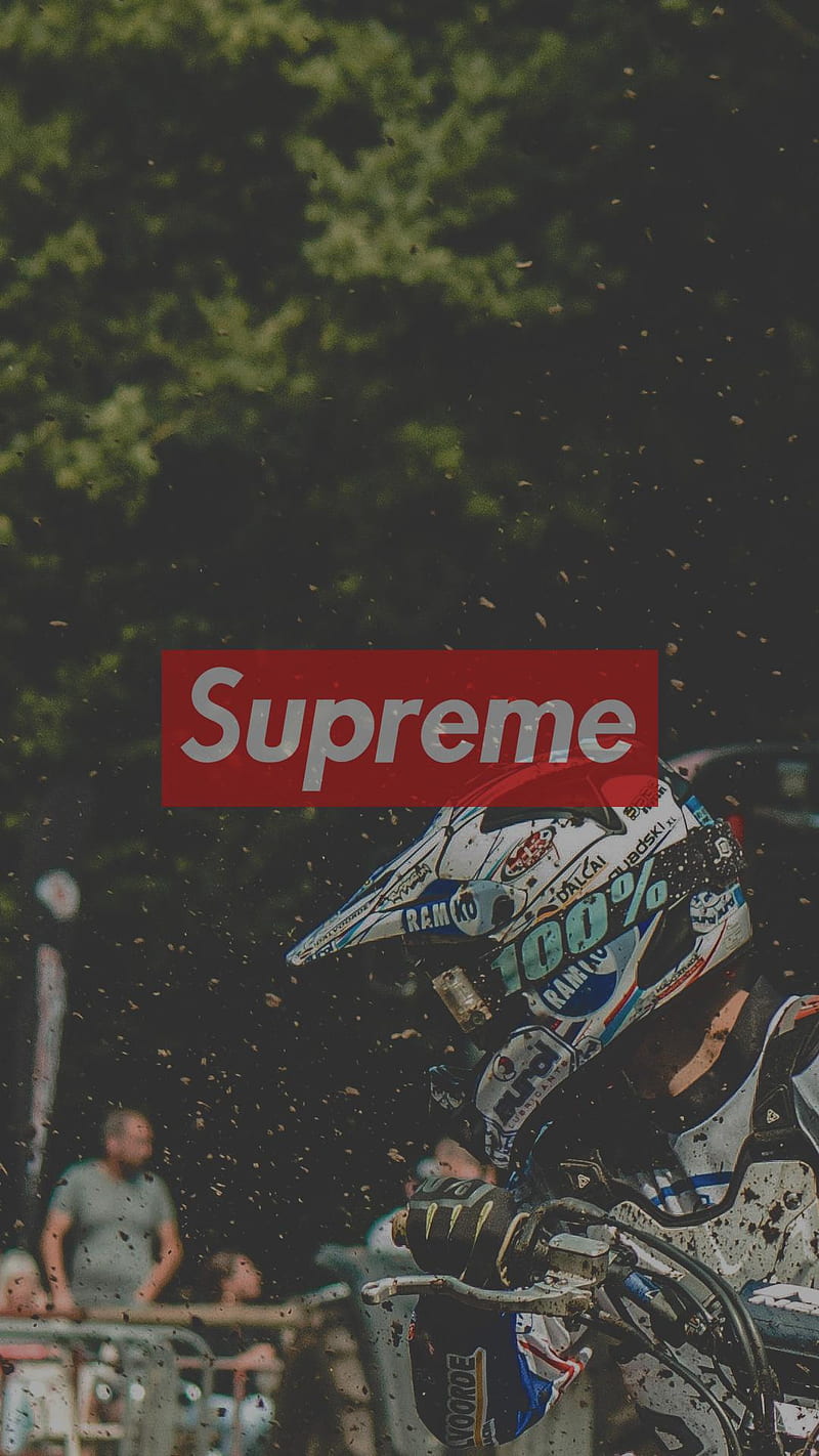 Supreme Moto X, 929, brand, cross, dirt bike, flat, fox, moto, supreme, swag, HD phone wallpaper