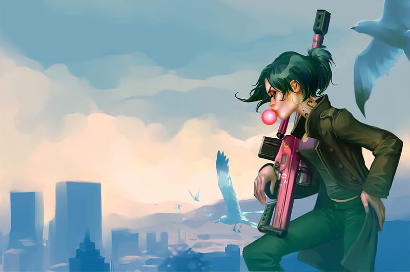 Gta V Sniper Girl Art, gta-v, gta-5, games, artist, artwork, digital-art, HD wallpaper