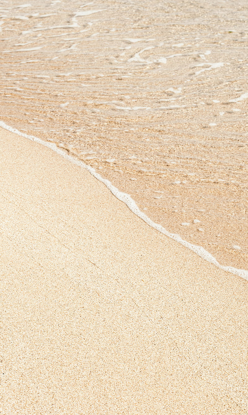 beach, sand, sea, waves, brown, HD phone wallpaper