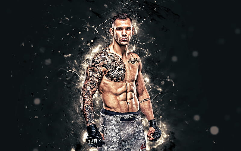 Aleksandar Rakic white neon lights, Austrian fighters, MMA, UFC, female fighters, Mixed martial arts, Aleksandar Rakic , UFC fighters, MMA fighters, HD wallpaper
