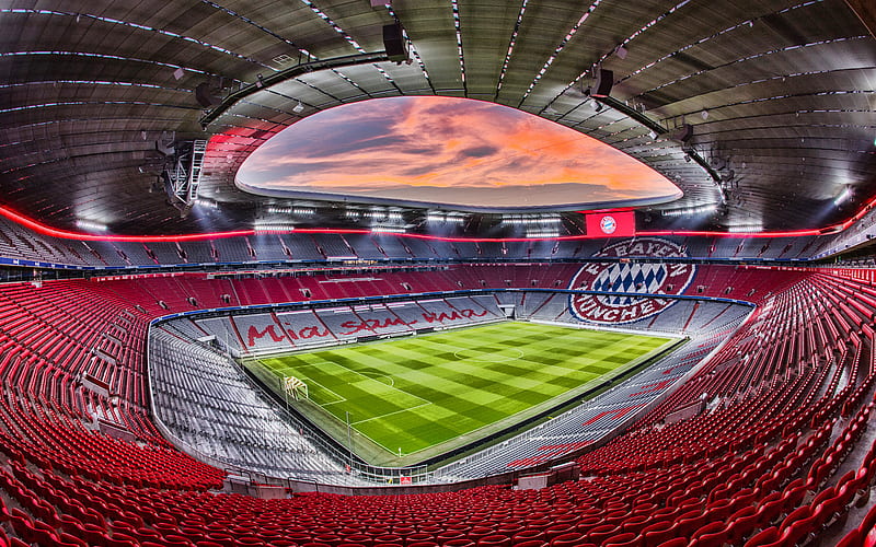 Allianz Arena, R, Bayern Munich Stadium, soccer, football stadium, Bayern Munich arena, Germany, HD wallpaper