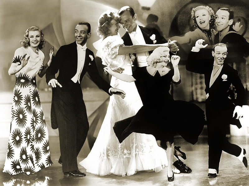 fred astaire and ginger rogers, astaire, rogers, fred, ginger, HD wallpaper