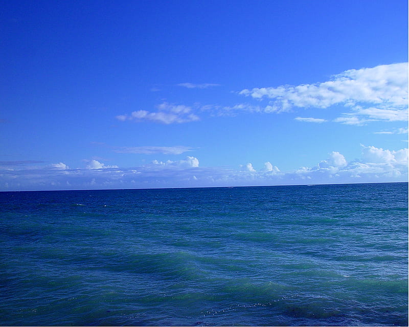 Blue ocean, graph, water, natute, ocean, sky, blue, HD wallpaper