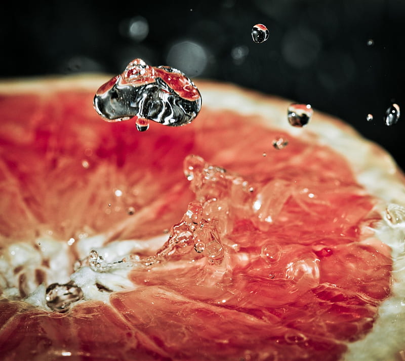 grapefruit, fruit, red fruit, water, HD wallpaper