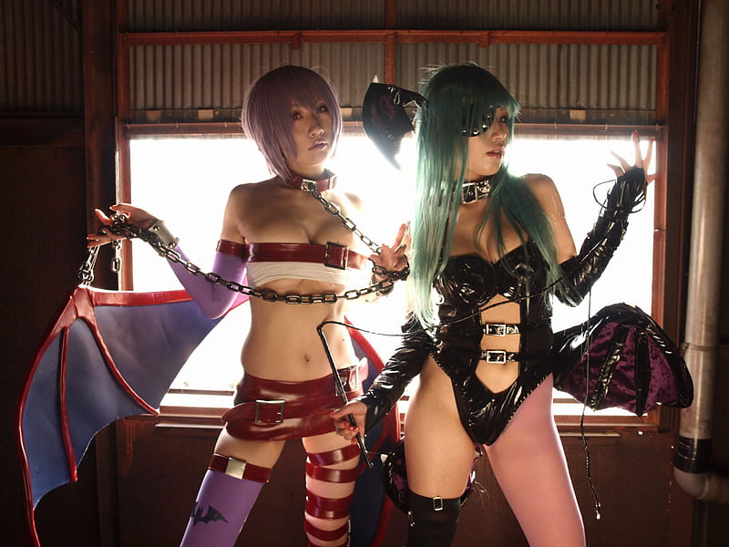 morrigan and lilith Cosplay, cosplay, anime, people, morrigan, lilith, other, HD wallpaper