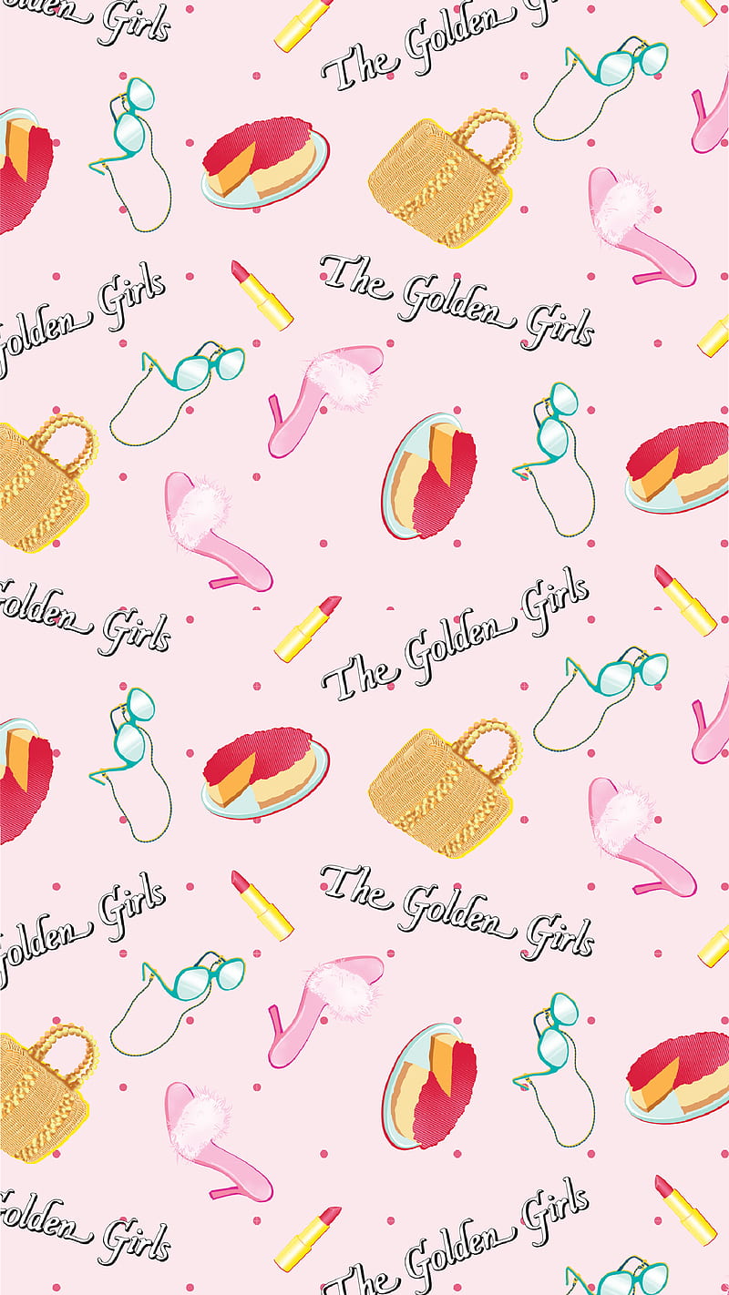 Golden Icons, cake, cheesecake, cute, fun, golden girls, pink, shoes, shopping, spring, the golden girls, HD phone wallpaper