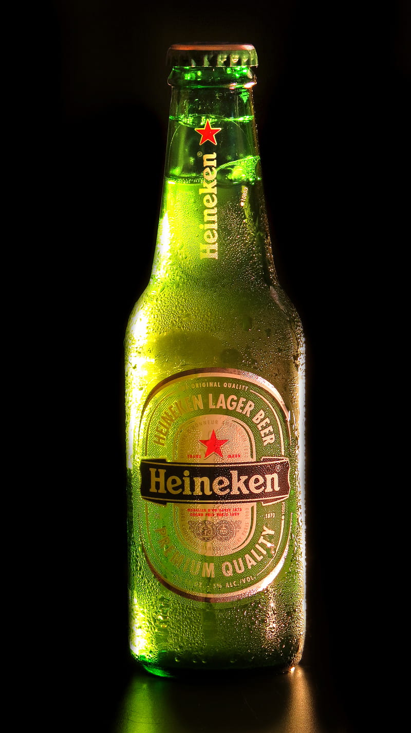 Heineken, alcahol, beer, bottle, cold, lager, volume, water, HD phone wallpaper