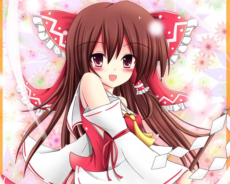 Hakurei Reimu Pretty Sweet Nice Anime Touhou Hot Anime Girl