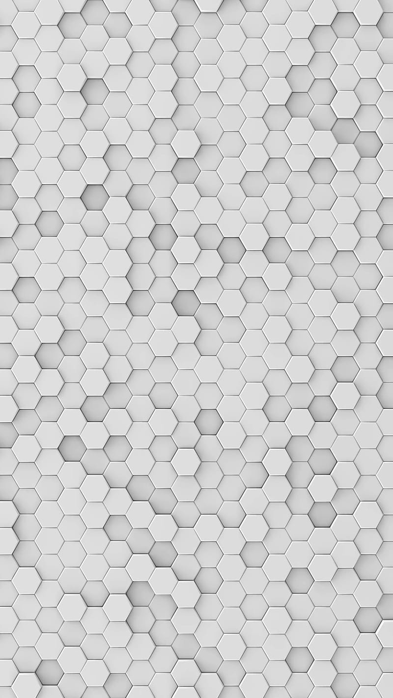 Hexagons, 3d, abstract, background, honeycomb, pattern, texture, white, HD phone wallpaper