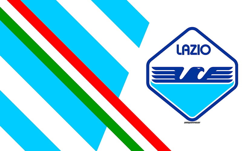 SS Lazio Italian football club, logo, 2D art, white background, emblem, Serie A, Italy, Rome, Flag of Italy, football, Lazio FC, HD wallpaper