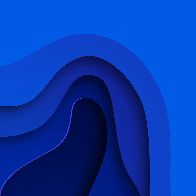 blue waves, dark, deep, desenho, digital, geometric, graphic, shades, simple, HD phone wallpaper