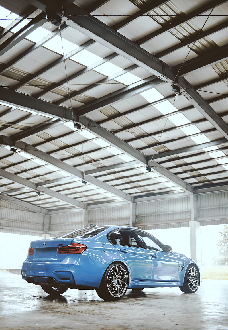 bmw m3 competition, bmw, car, blue, side view, HD phone wallpaper
