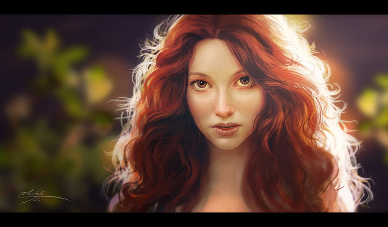 Redhead Art Fantasy Luminos Girl Michelle Tolo Face Hd Wallpaper Peakpx 9853