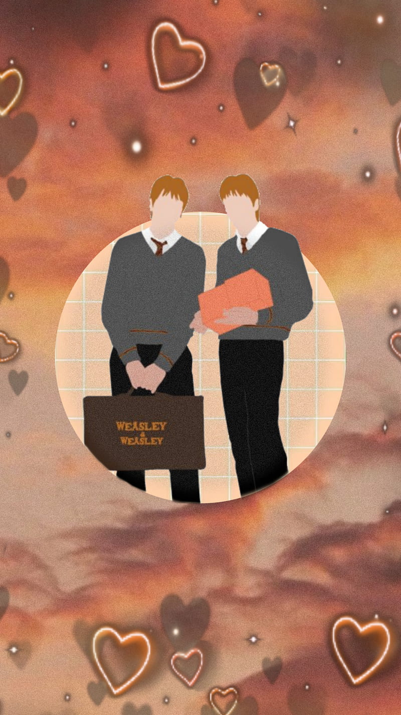 Fred and George Weasley Aesthetic iPhone Wallpaper now available on my