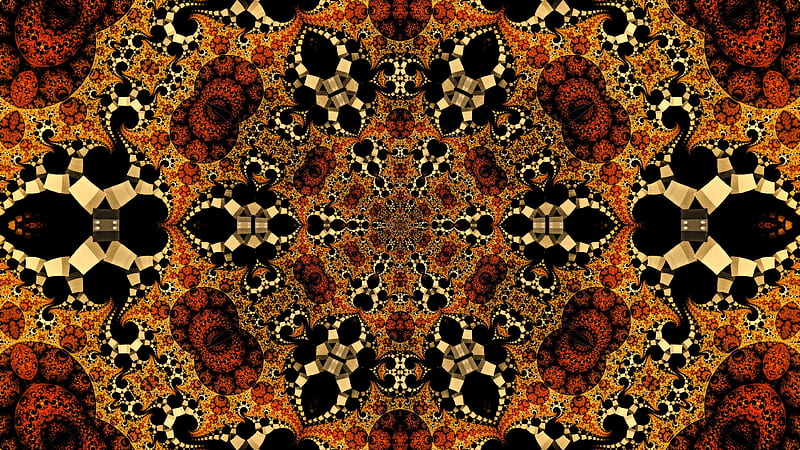 pattern, kaleidoscope, shapes, HD wallpaper