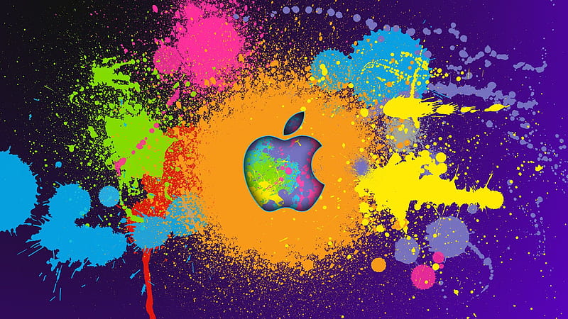 Apple In Painting Splash Background Technology MacBook, HD wallpaper