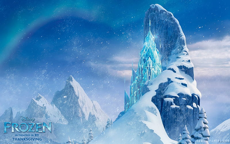 Frozen Ice Castle, Pixar, Disney, Castle, Frozen, HD wallpaper