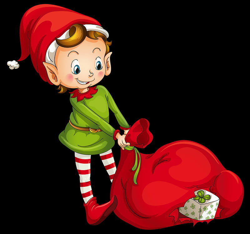 Christmas Elf, girl, white, green, red, christmas, elf, HD wallpaper