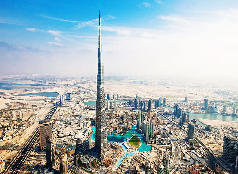 Dubai-Skyline, burj, dubai, hight, ryu, skyline, taoer, HD wallpaper