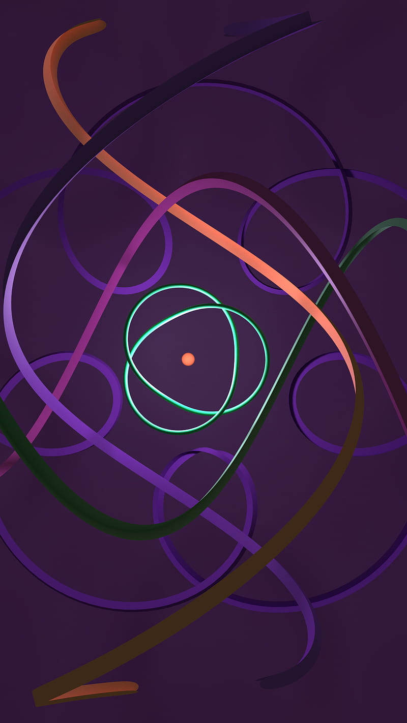 Atomic Abstract, abstract, atom, background, creative, purple, HD phone wallpaper