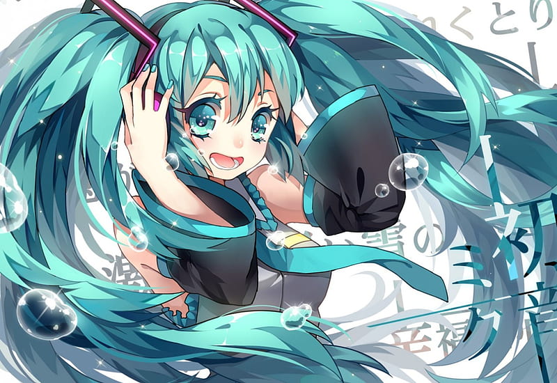 Miku, vocaloid, girl, blue hair, anime, tears, Hatsune miku, blue eyes ...