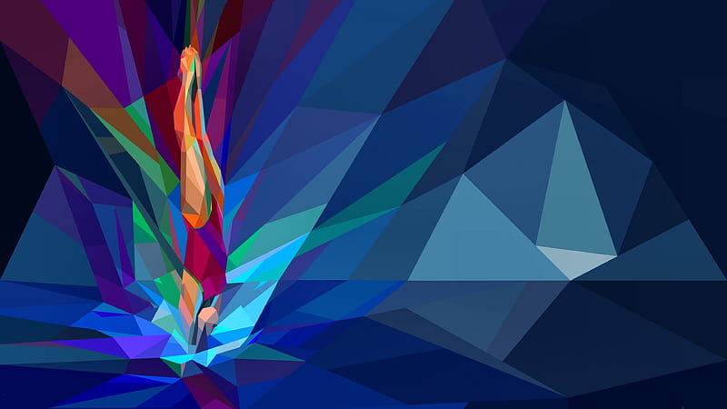 Olympic Diver F, art, bonito, olympic, diving, diver, artwork, 1916, painting, summer, wide screen, esports, HD wallpaper