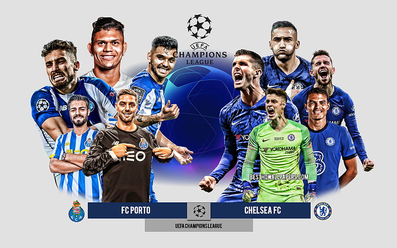 FC Porto vs Chelsea FC, quarterfinals, UEFA Champions League, Preview, promotional materials, football players, Champions League, football match, FC Porto, Chelsea FC, HD wallpaper