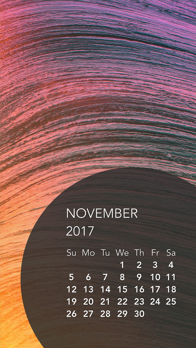 November Waves copy, calendar, nov, cal, HD phone wallpaper