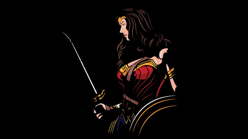 Wonder Woman Minimalist Art, HD wallpaper