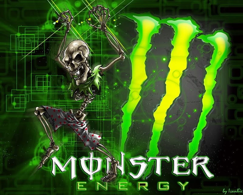 monster enegy skull, d, monster, w, a, HD wallpaper