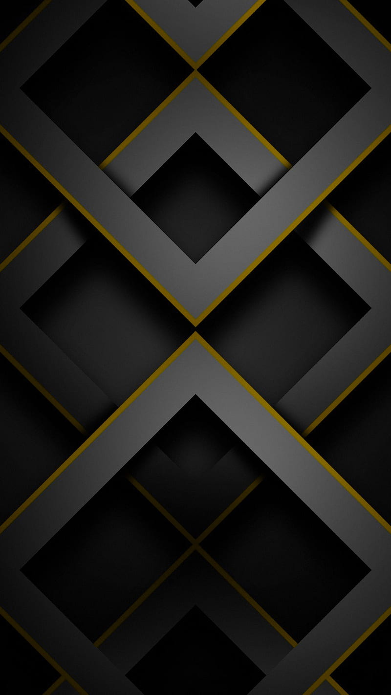 Geometric, abstract, black, designs, gris, mixed, triangle, yellow, HD phone wallpaper