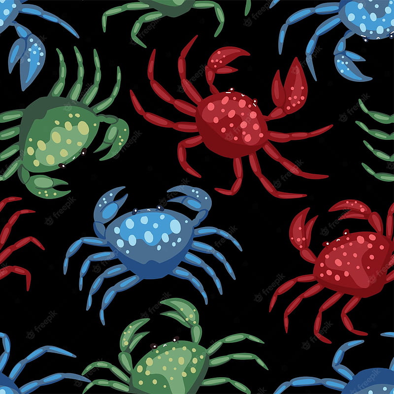 Premium Vector. Colorful crabs. abstract vector seamless pattern. colored cartoon ornament with sea animals. funny modern design for print, fabric, textile, background, , decor, HD phone wallpaper