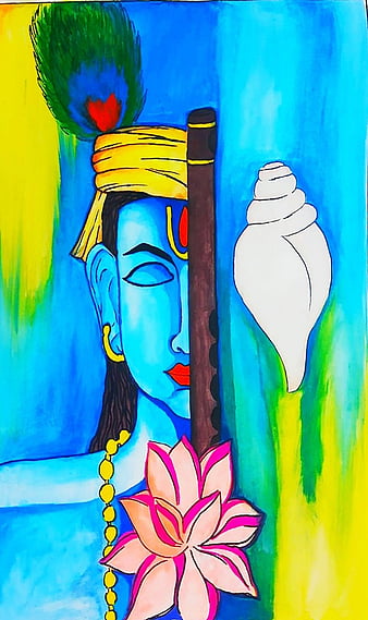 krishna ji abstract painting