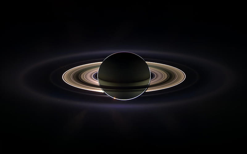 The planet Saturn, planets, space, black, gas giant, rings, 6th planet, planet, dark, saturn, HD wallpaper