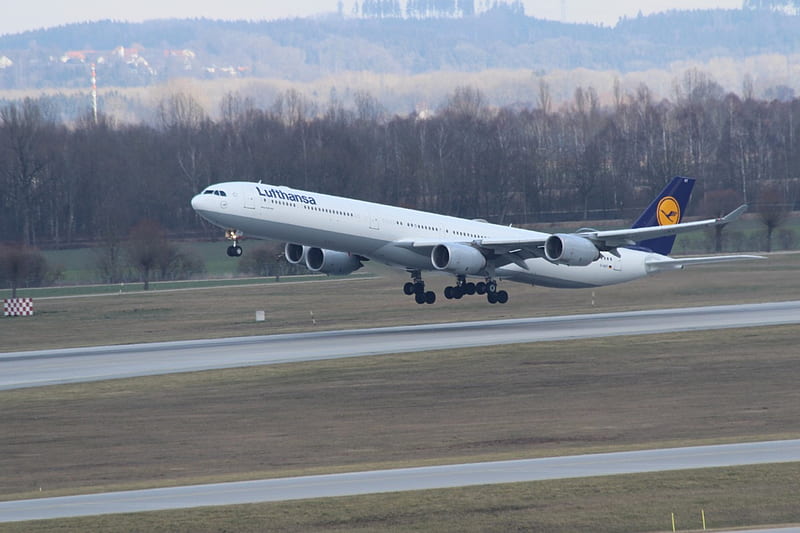 A 340 takeoff, aircraft, planes, Airbus, A340, HD wallpaper